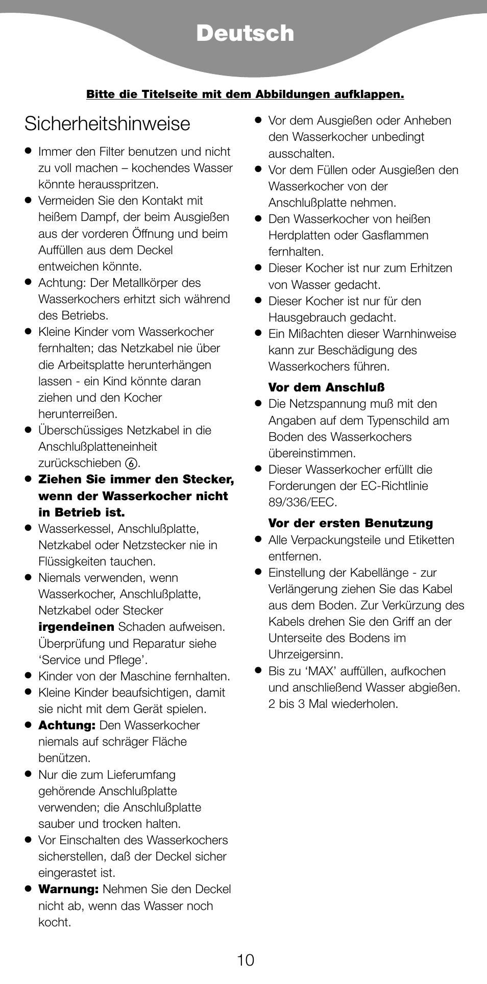 Deutsch, Sicherheitshinweise | Kenwood SJ900 User Manual | Page 13 / 48