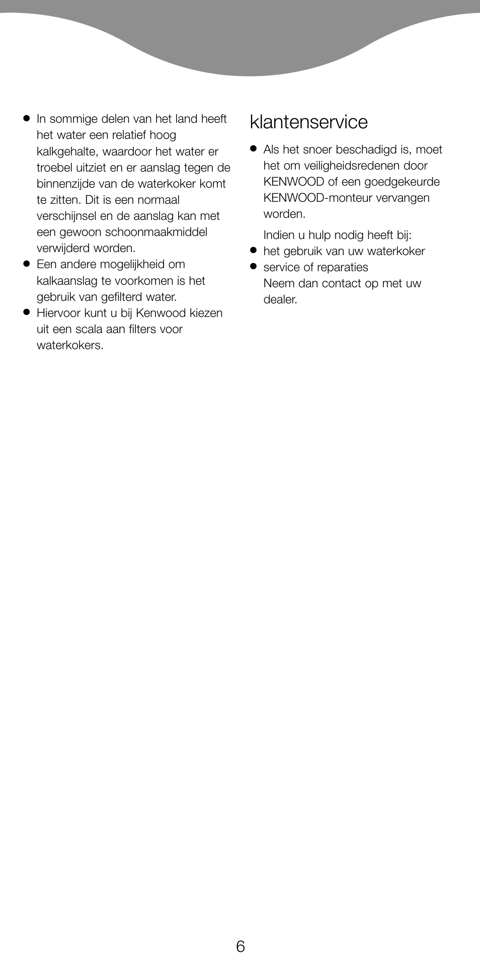 Klantenservice | Kenwood SJ900 User Manual | Page 9 / 48