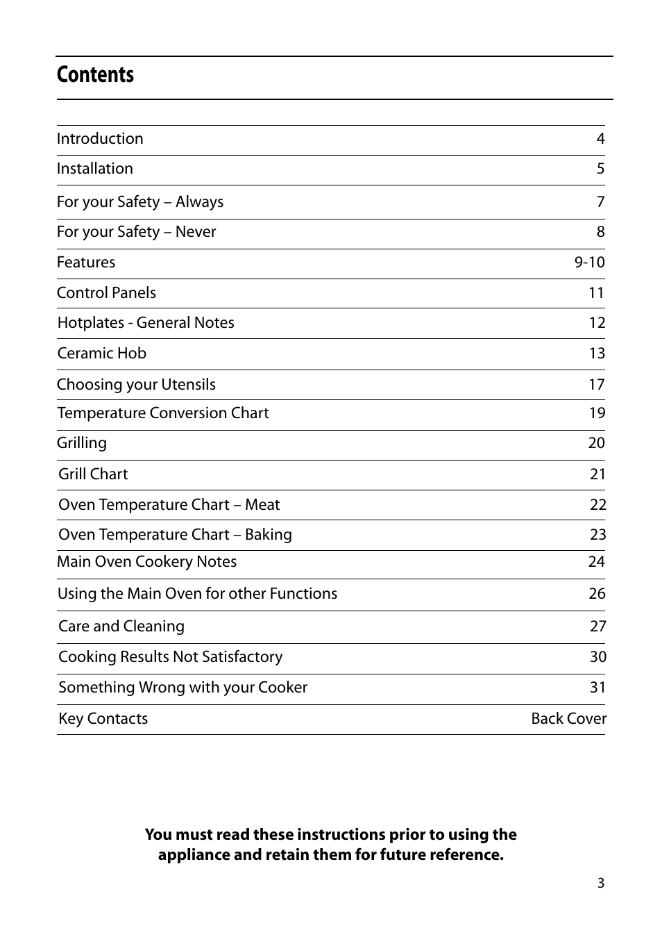 Hotpoint 50cm User Manual | Page 3 / 32