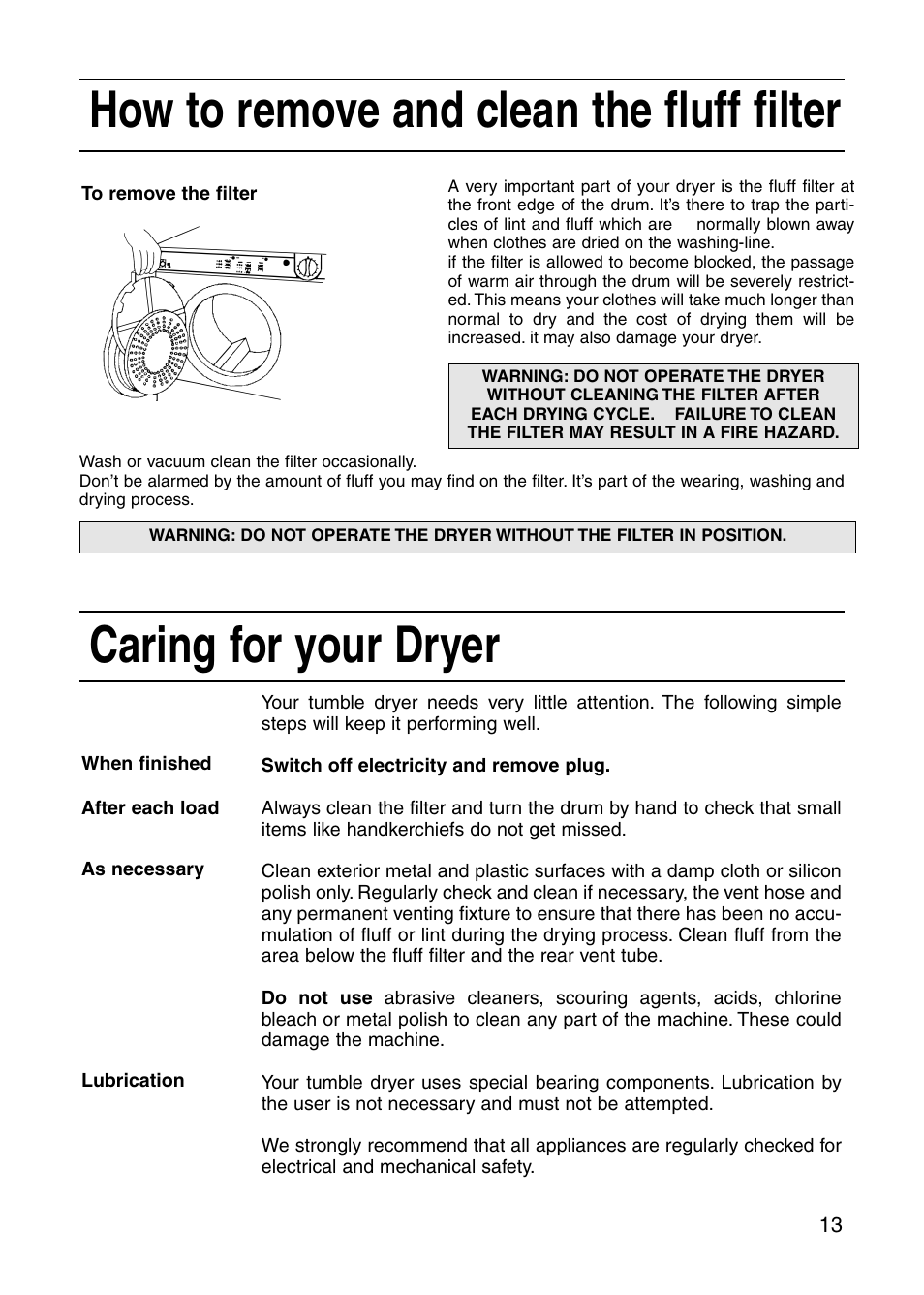 Hotpoint V3D00 User Manual | Page 13 / 16