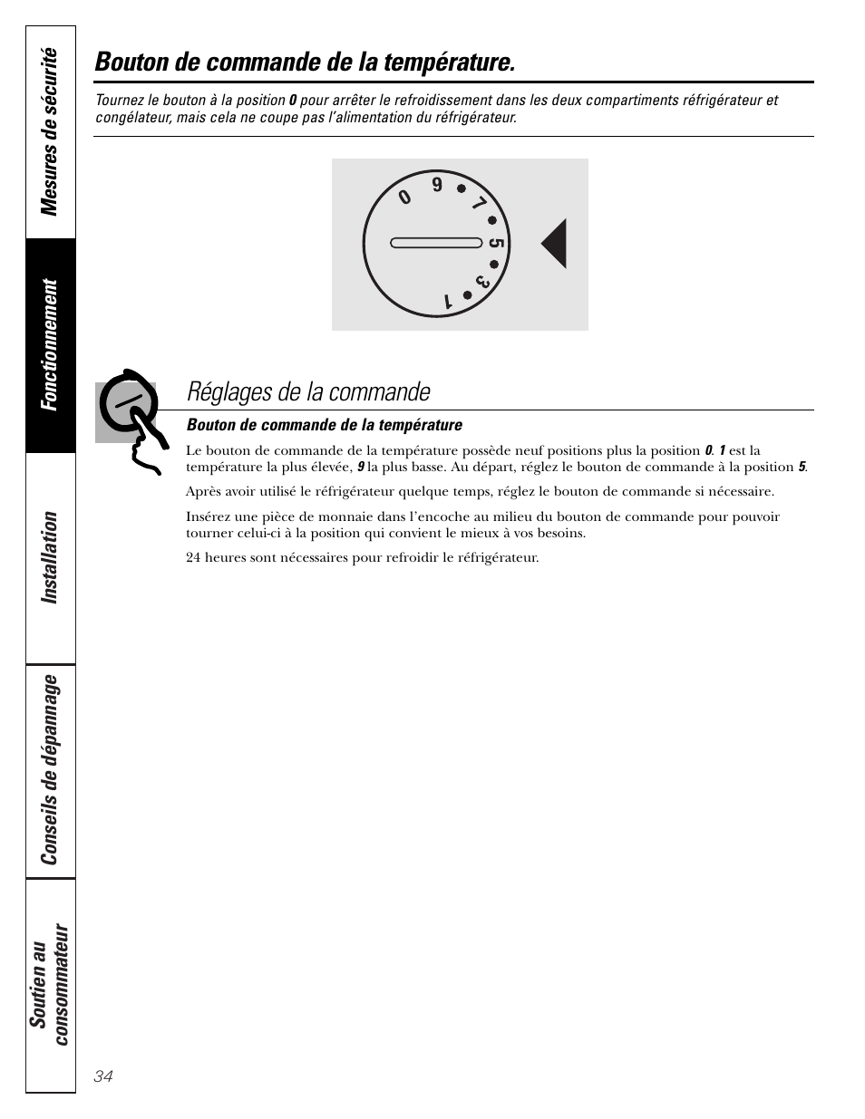Commandes de la température | Hotpoint 17 User Manual | Page 34 / 88