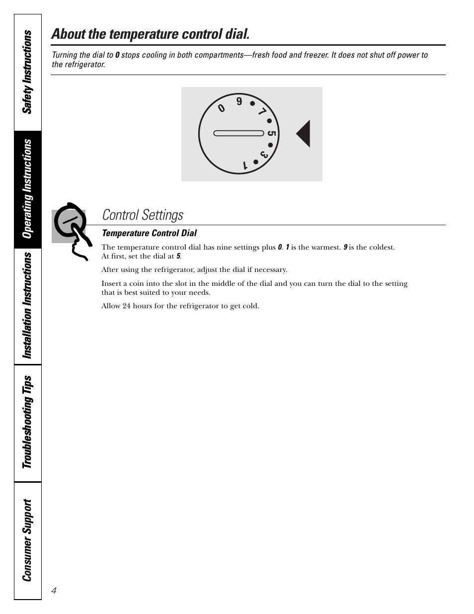 Temperature controls | Hotpoint 17 User Manual | Page 4 / 88