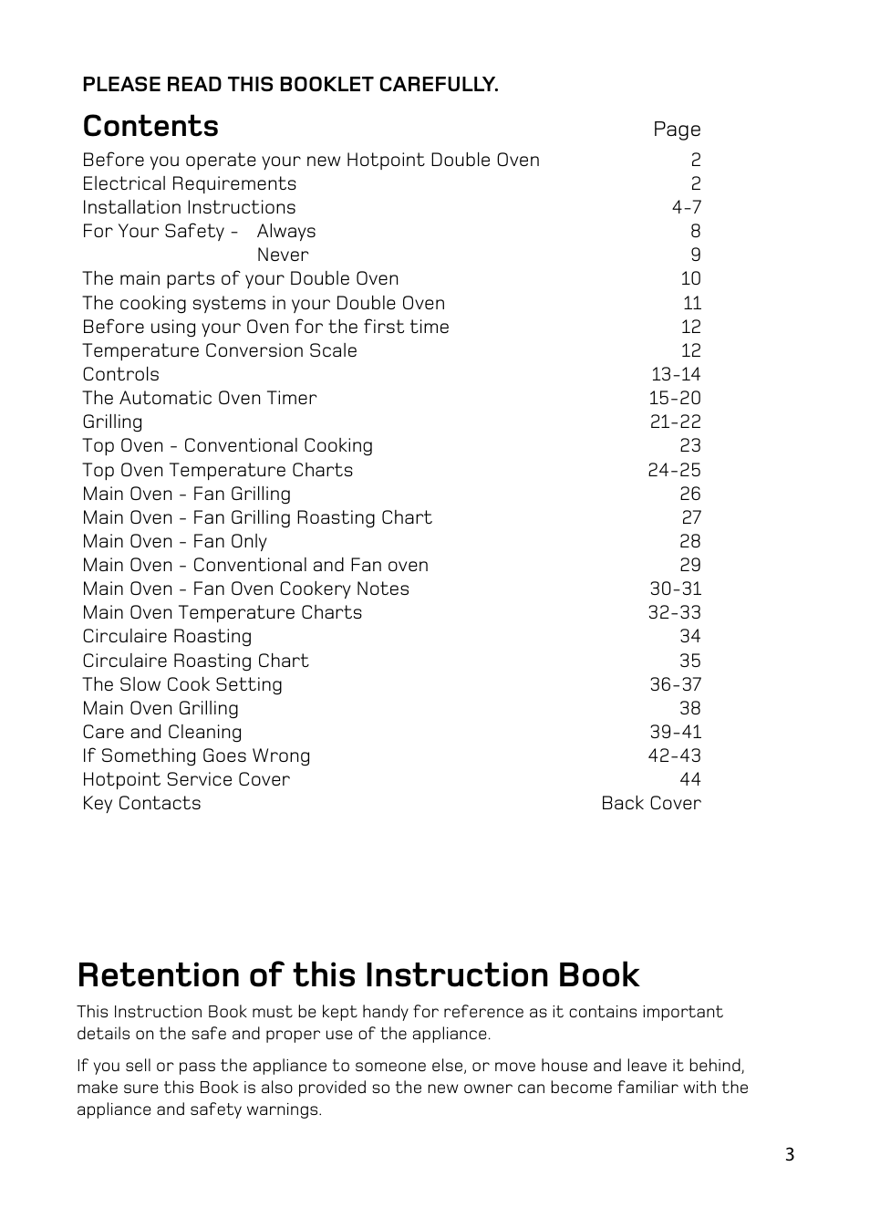 Hotpoint BD62 BD52 User Manual | Page 3 / 48