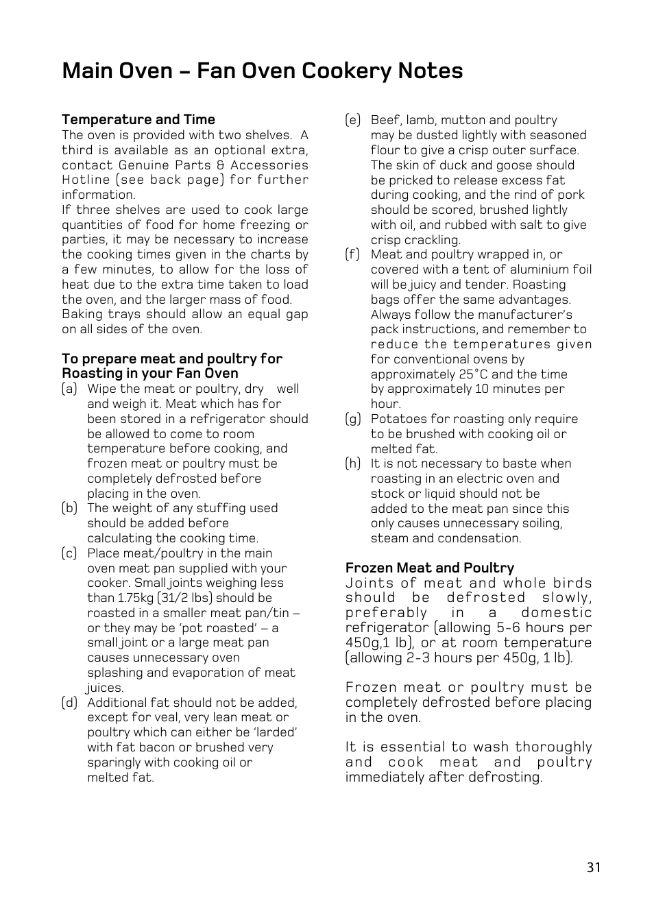 Hotpoint BD62 BD52 User Manual | Page 31 / 48
