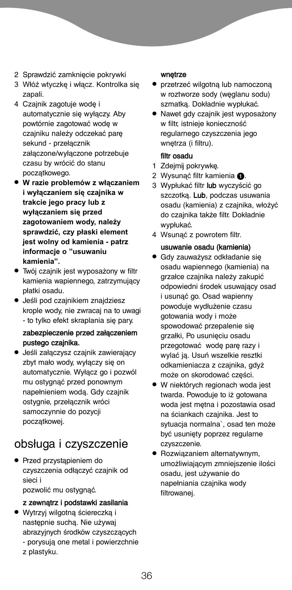 Obsługa i czyszczenie | Kenwood SK620 User Manual | Page 39 / 48