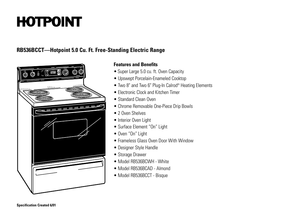 Hotpoint RB536BCCT User Manual | Page 2 / 2