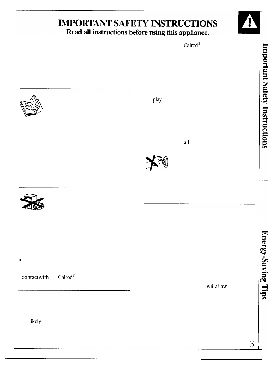 Safety instructions, Save these instructions | Hotpoint HDA750 User Manual | Page 3 / 20