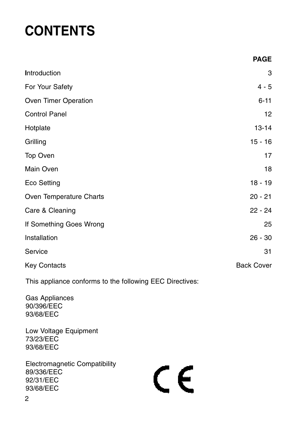 Hotpoint EG71 User Manual | Page 2 / 32