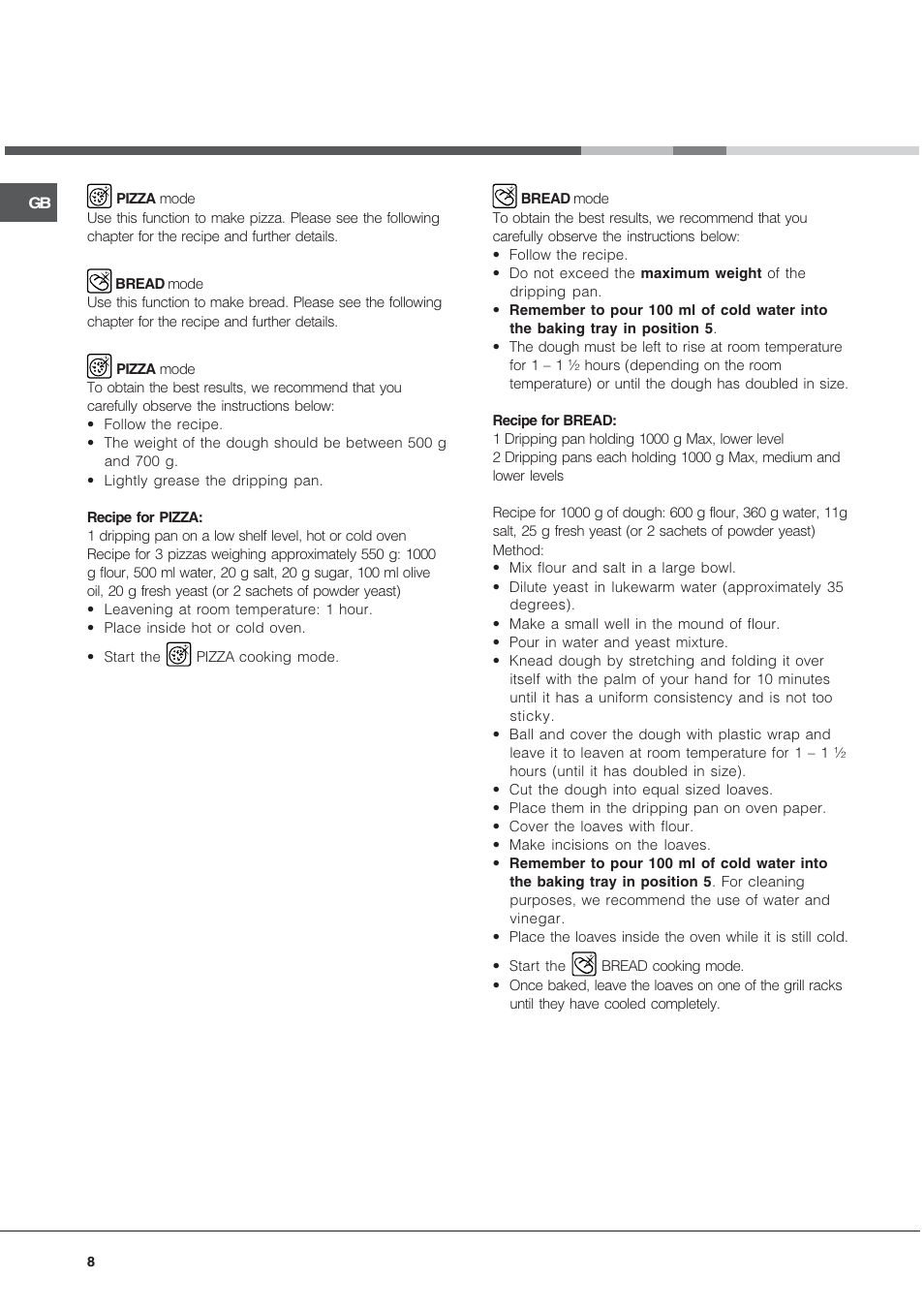 Hotpoint SE101PGX User Manual | Page 8 / 16