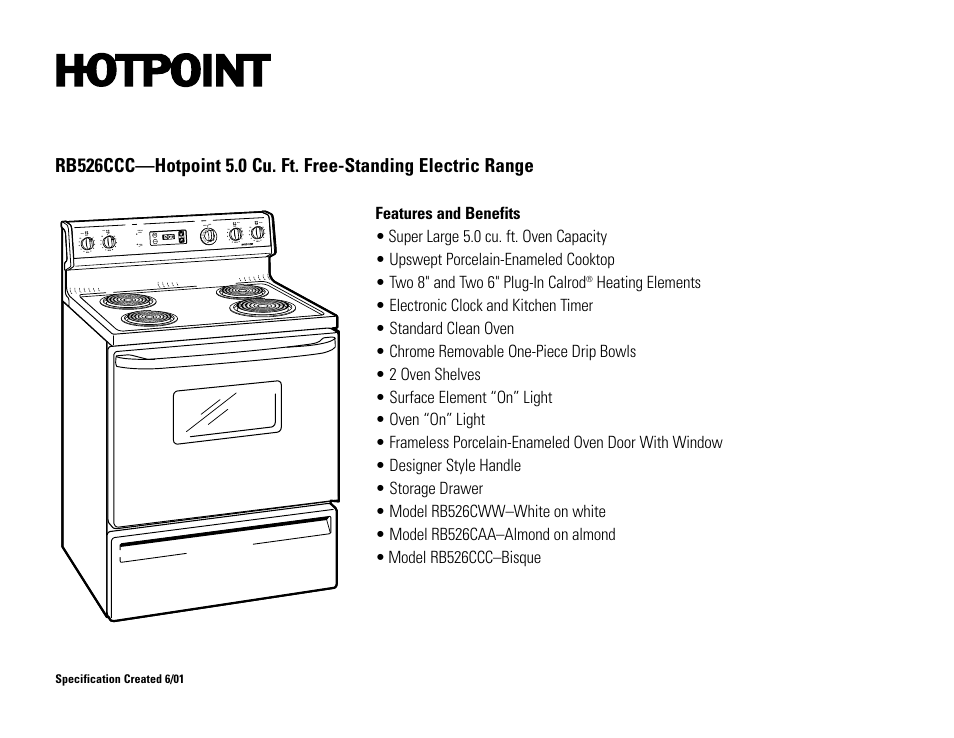 Hotpoint RB526CCC User Manual | Page 2 / 2