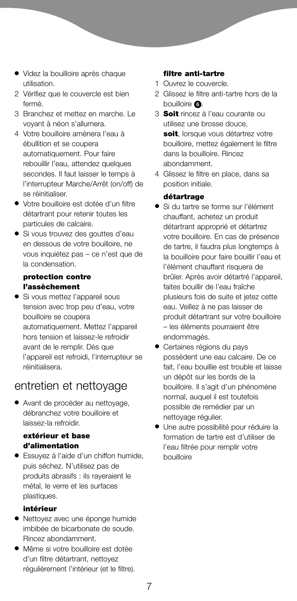 Entretien et nettoyage | Kenwood SK887 User Manual | Page 10 / 48