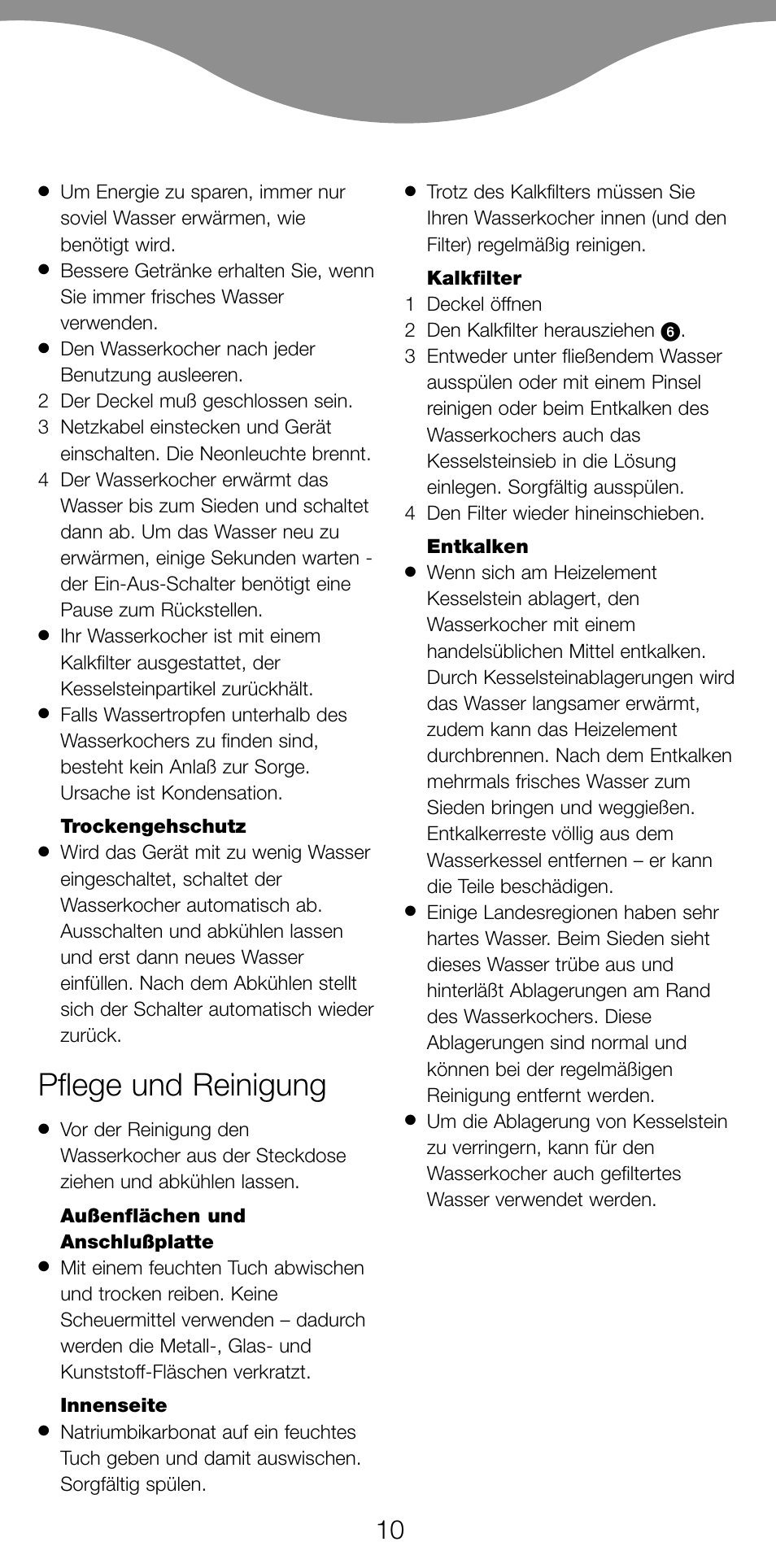 Pflege und reinigung | Kenwood SK887 User Manual | Page 13 / 48