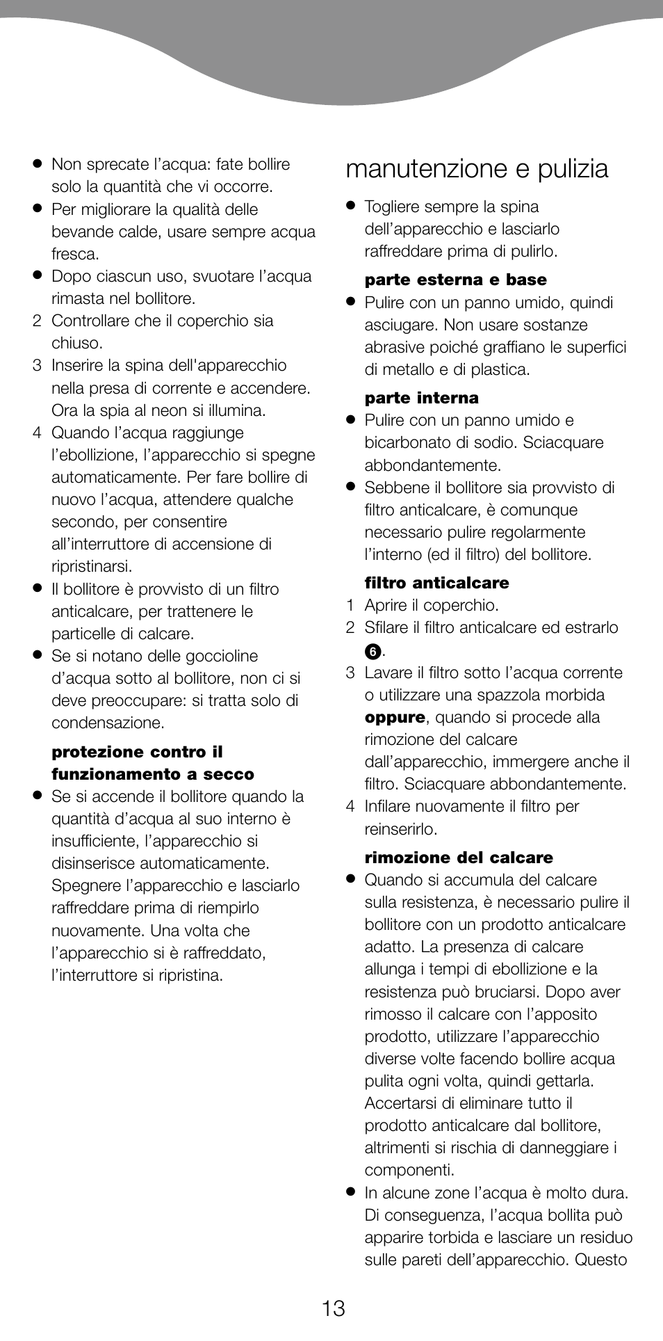 Manutenzione e pulizia | Kenwood SK887 User Manual | Page 16 / 48