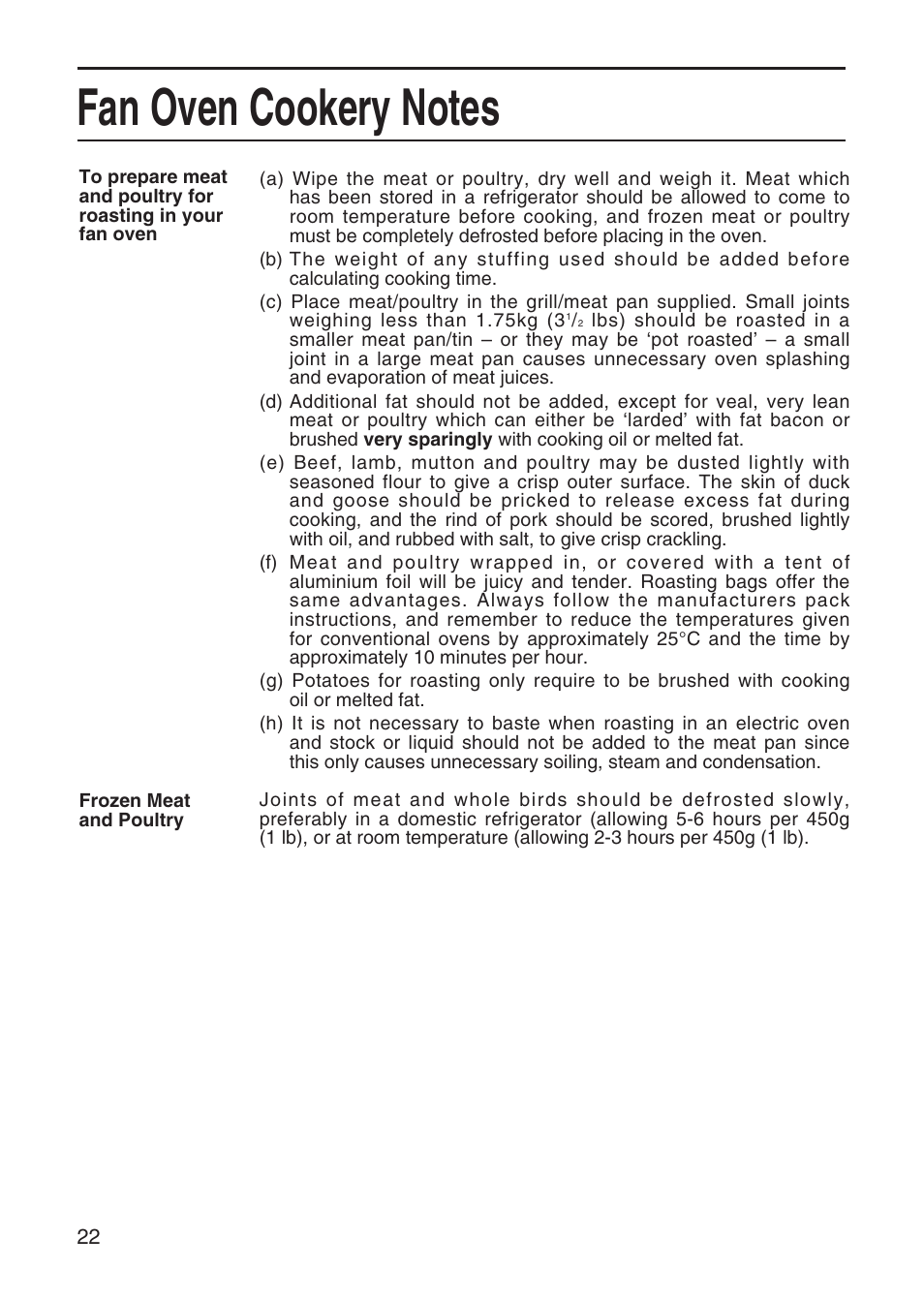 Hotpoint EG95 User Manual | Page 22 / 44