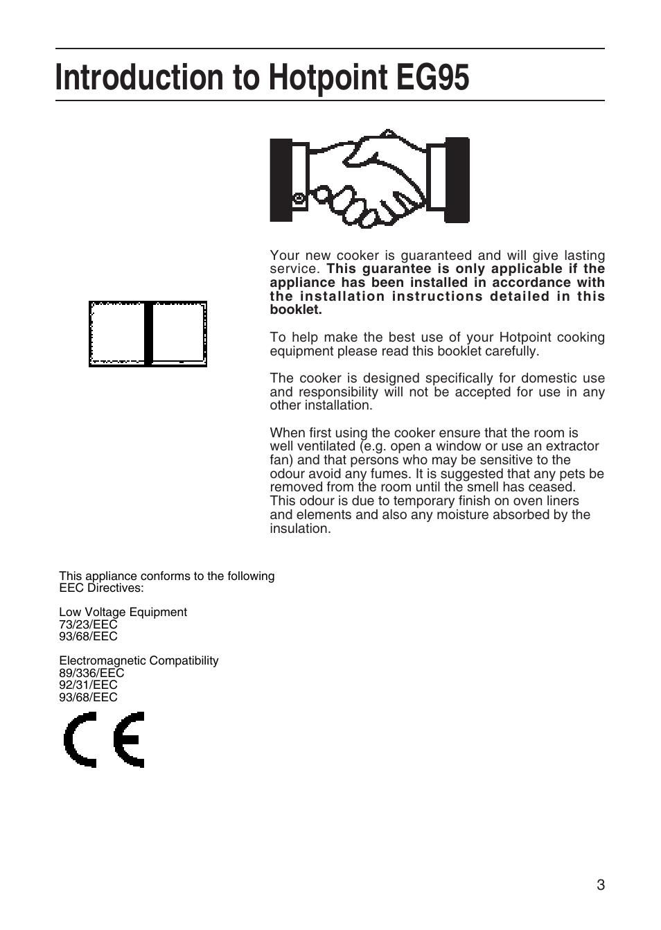 Introduction to hotpoint eg95 | Hotpoint EG95 User Manual | Page 3 / 44