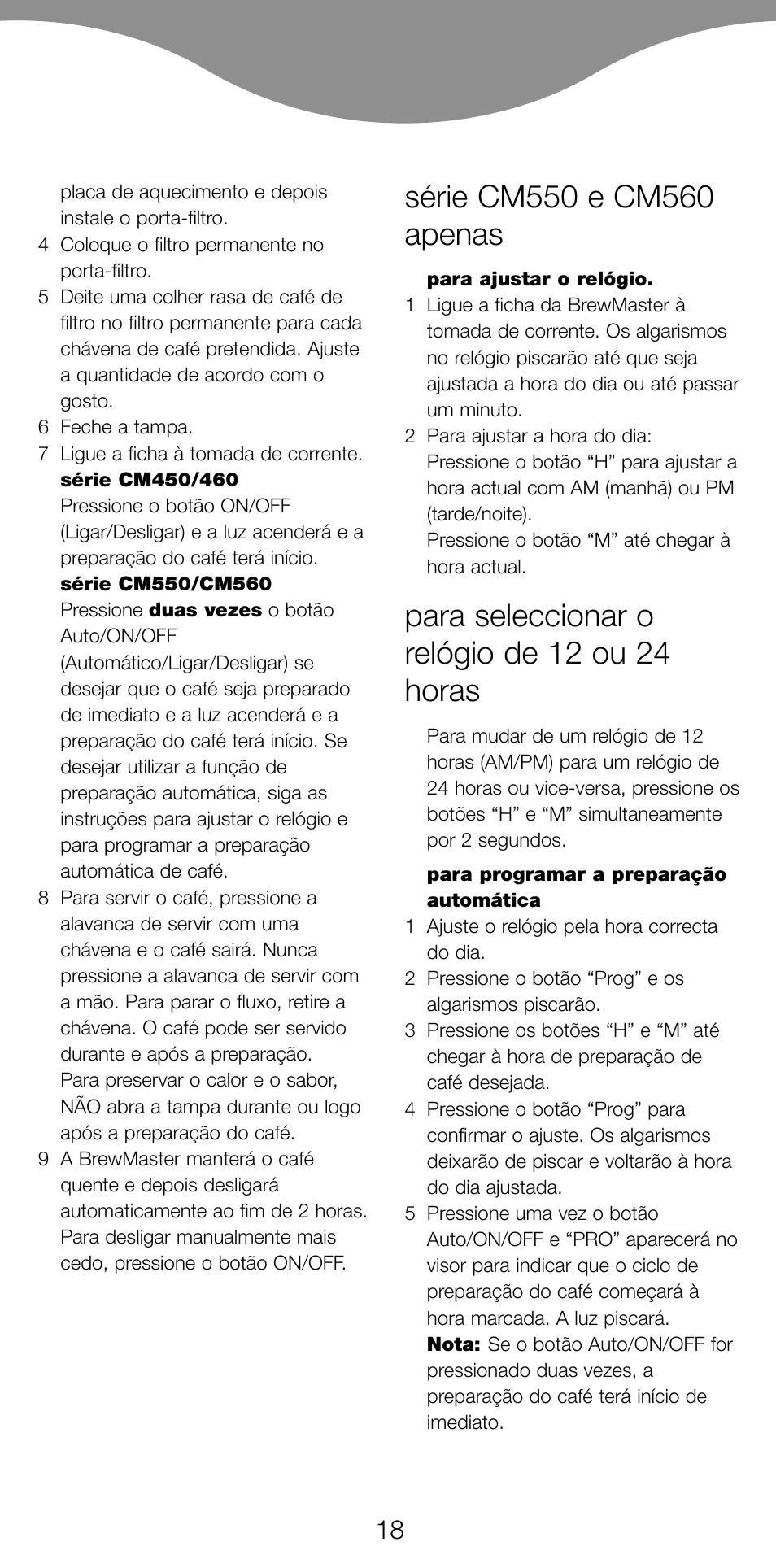 Para seleccionar o relógio de 12 ou 24 horas | Kenwood CM450 series User Manual | Page 21 / 59