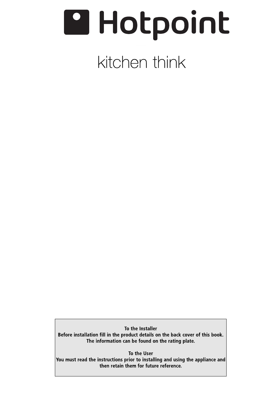 Hotpoint GF941 User Manual | 20 pages