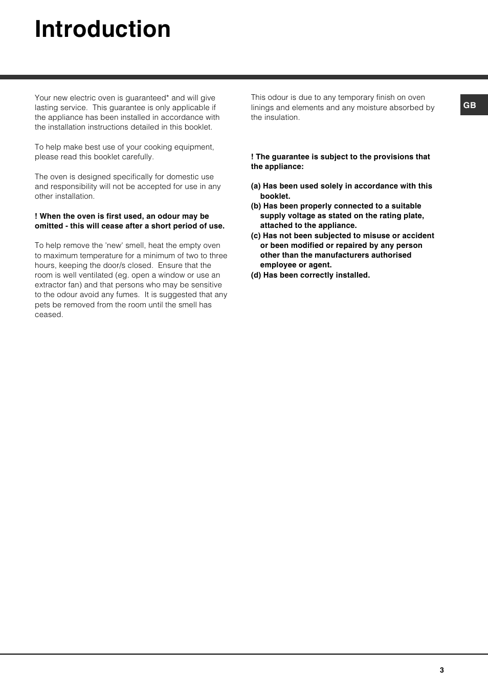 Introduction | Hotpoint SE1002X User Manual | Page 3 / 16