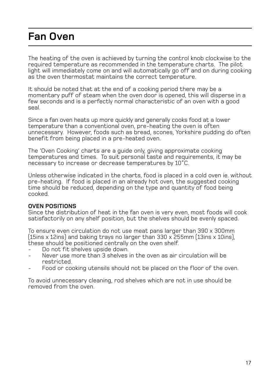 Fan oven | Hotpoint EG1000EX User Manual | Page 17 / 36