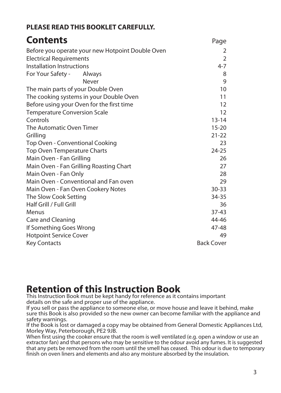 Hotpoint BD62 User Manual | Page 3 / 52