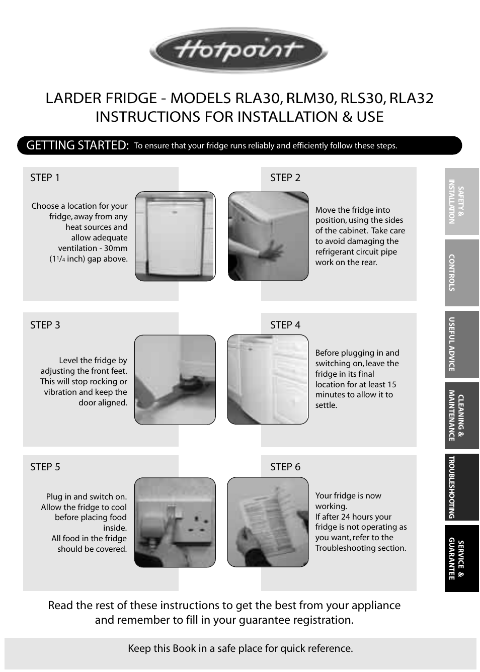 Hotpoint RLM30 User Manual | 16 pages