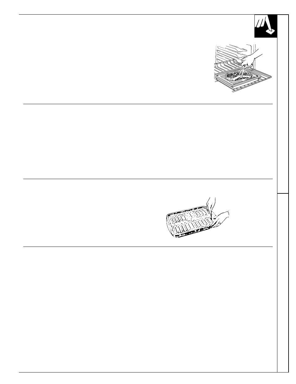Broiling, broiling guide, Broiling, Roasting br oiling | Hotpoint RGB744 User Manual | Page 23 / 56