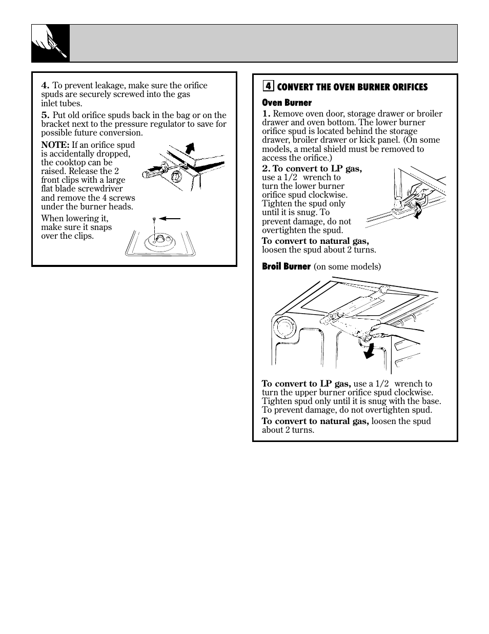 Converting to lp gas | Hotpoint RGB744 User Manual | Page 46 / 56