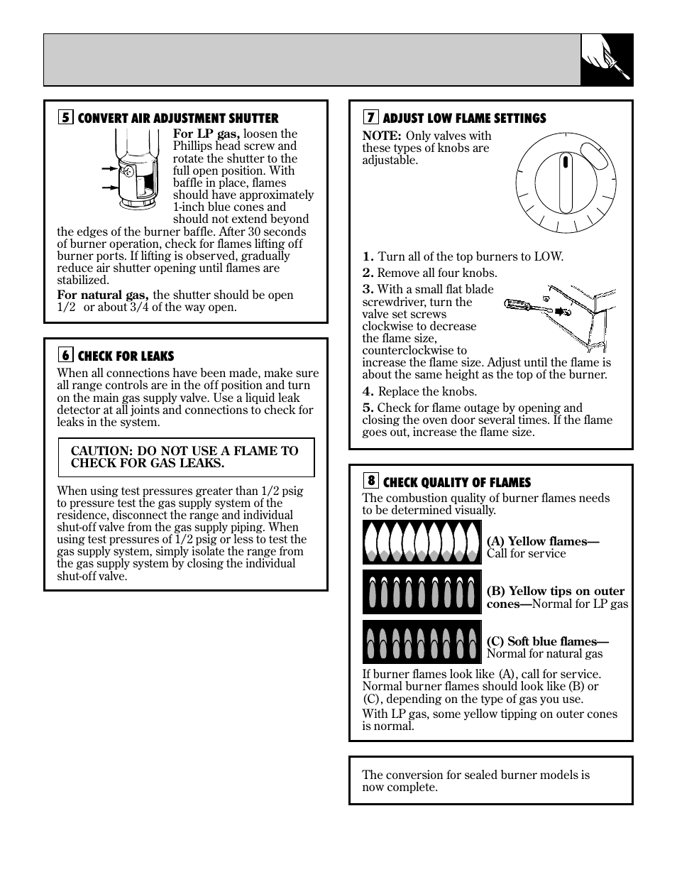 Converting to lp gas | Hotpoint RGB744 User Manual | Page 47 / 56