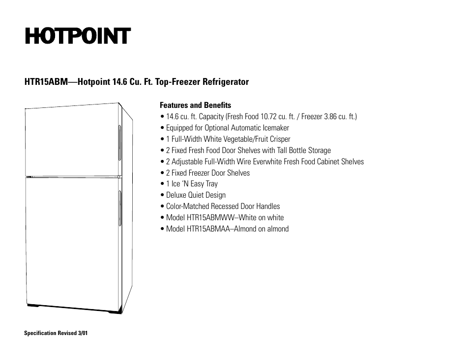 Hotpoint HTR15ABM User Manual | Page 2 / 2