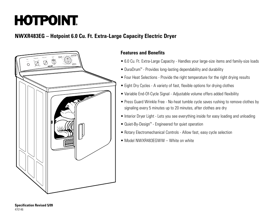 Nwxr483e-g | Hotpoint NWXR483EG User Manual | Page 3 / 3