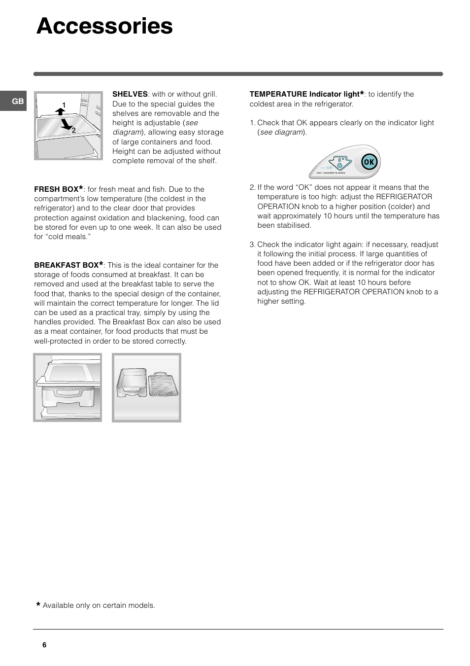 Accessories | Hotpoint HME400N User Manual | Page 6 / 16
