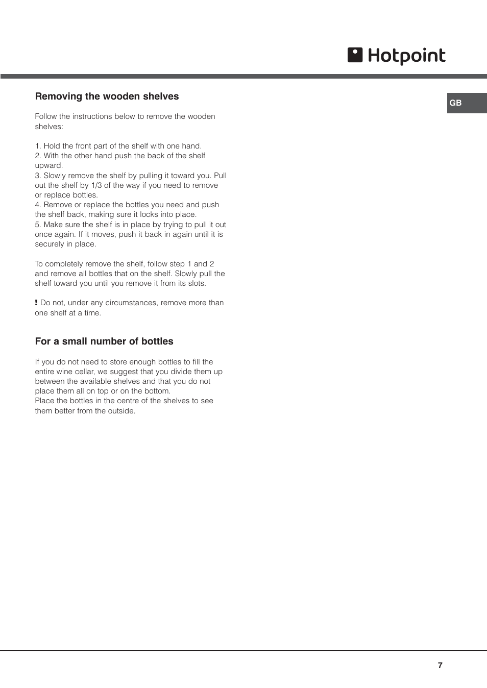 Hotpoint WE26 User Manual | Page 7 / 8