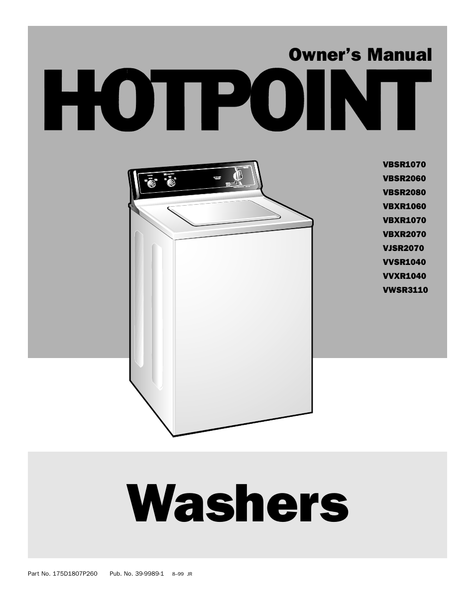 Hotpoint VBXR1070 User Manual | 16 pages