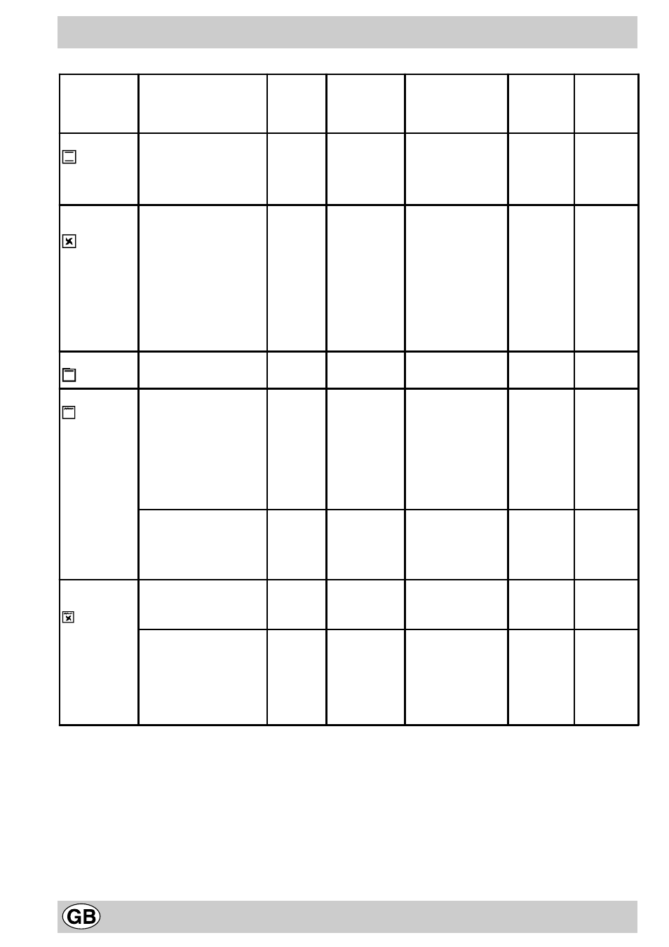 Cooking chart | Hotpoint ST55X - ST52 User Manual | Page 8 / 16