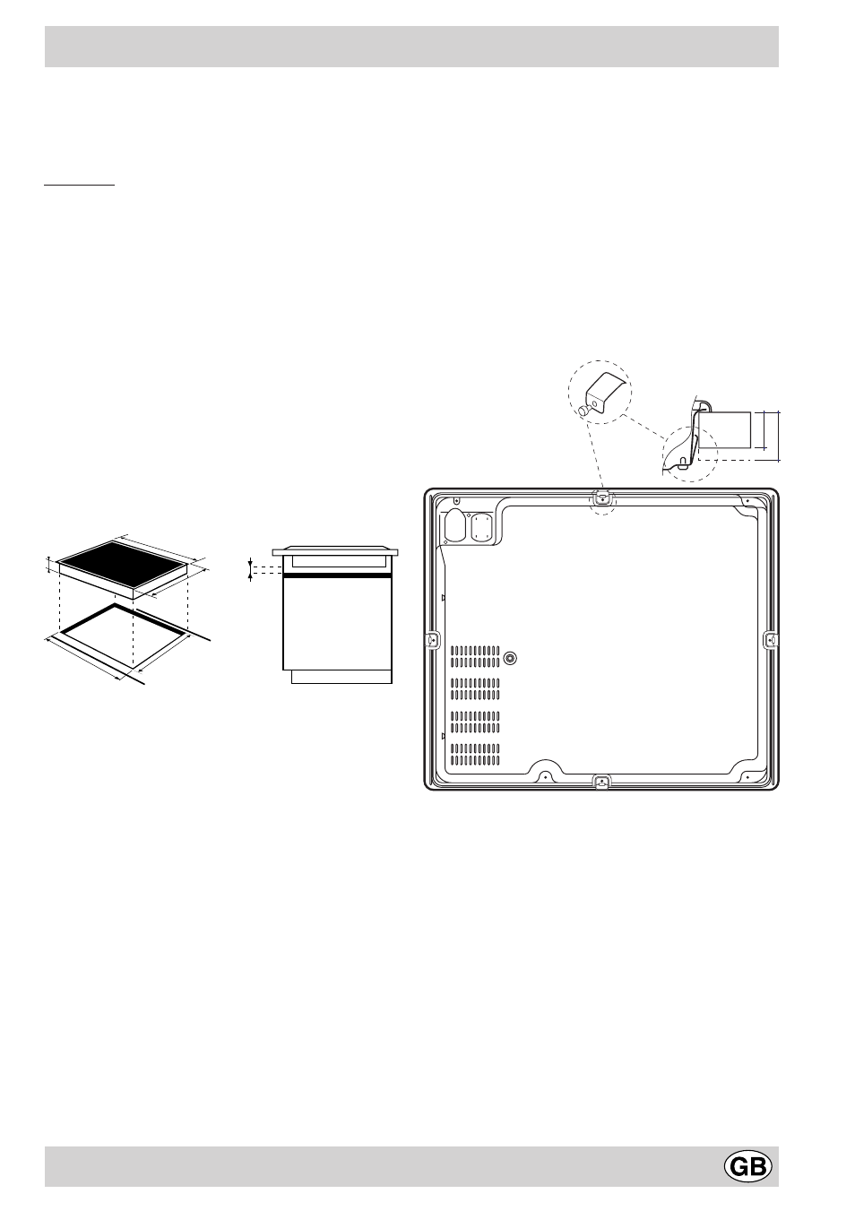 Installation and fastening, Rear spring assembly hob from below | Hotpoint EC6011 - EC6014 User Manual | Page 5 / 12