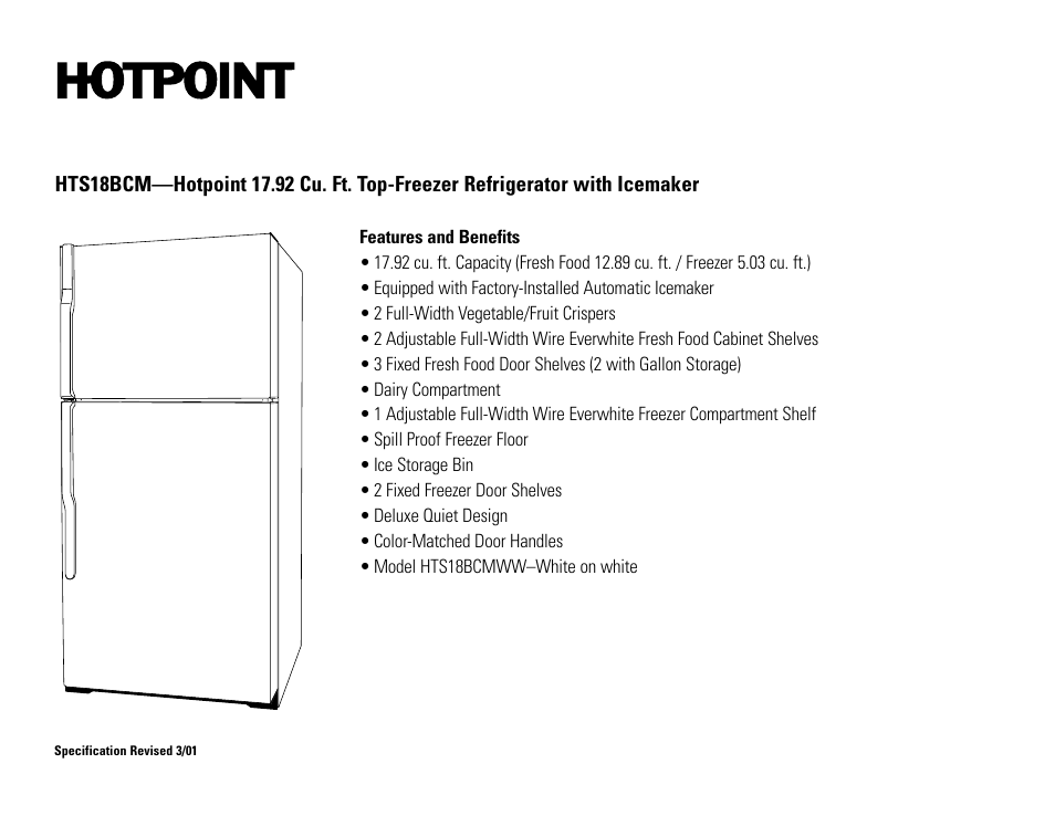 Hotpoint HTS18BCM User Manual | Page 2 / 2
