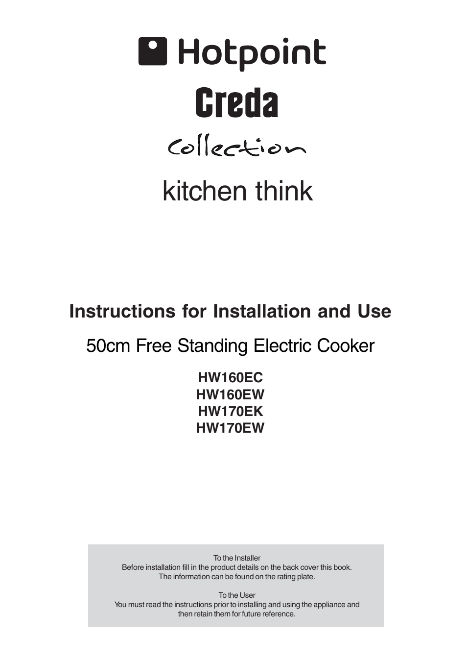 Hotpoint HW170EK User Manual | 28 pages