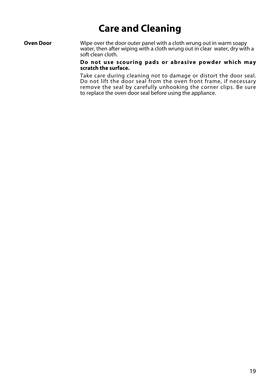 Care and cleaning | Hotpoint H150E User Manual | Page 21 / 24