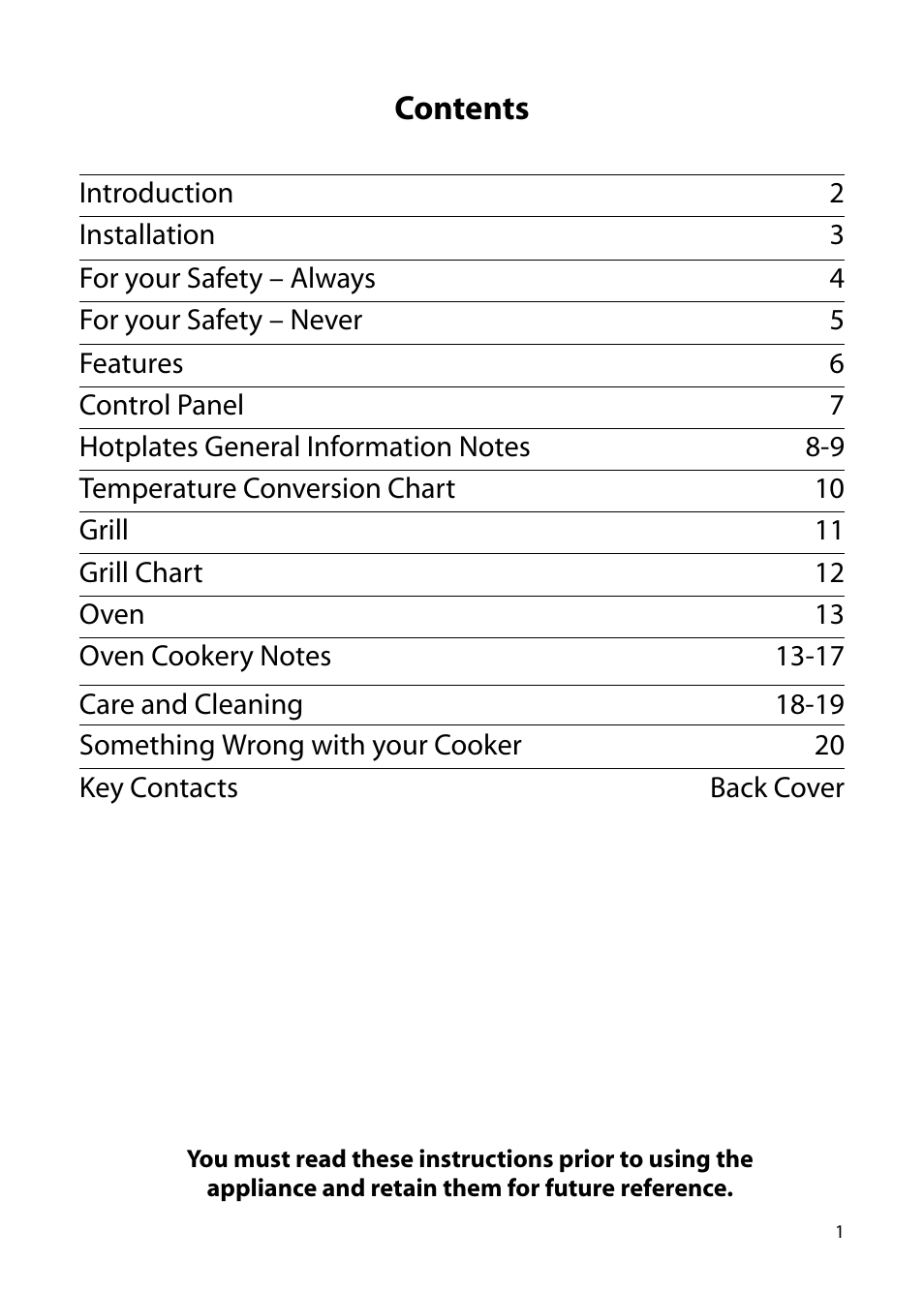 Hotpoint H150E User Manual | Page 3 / 24