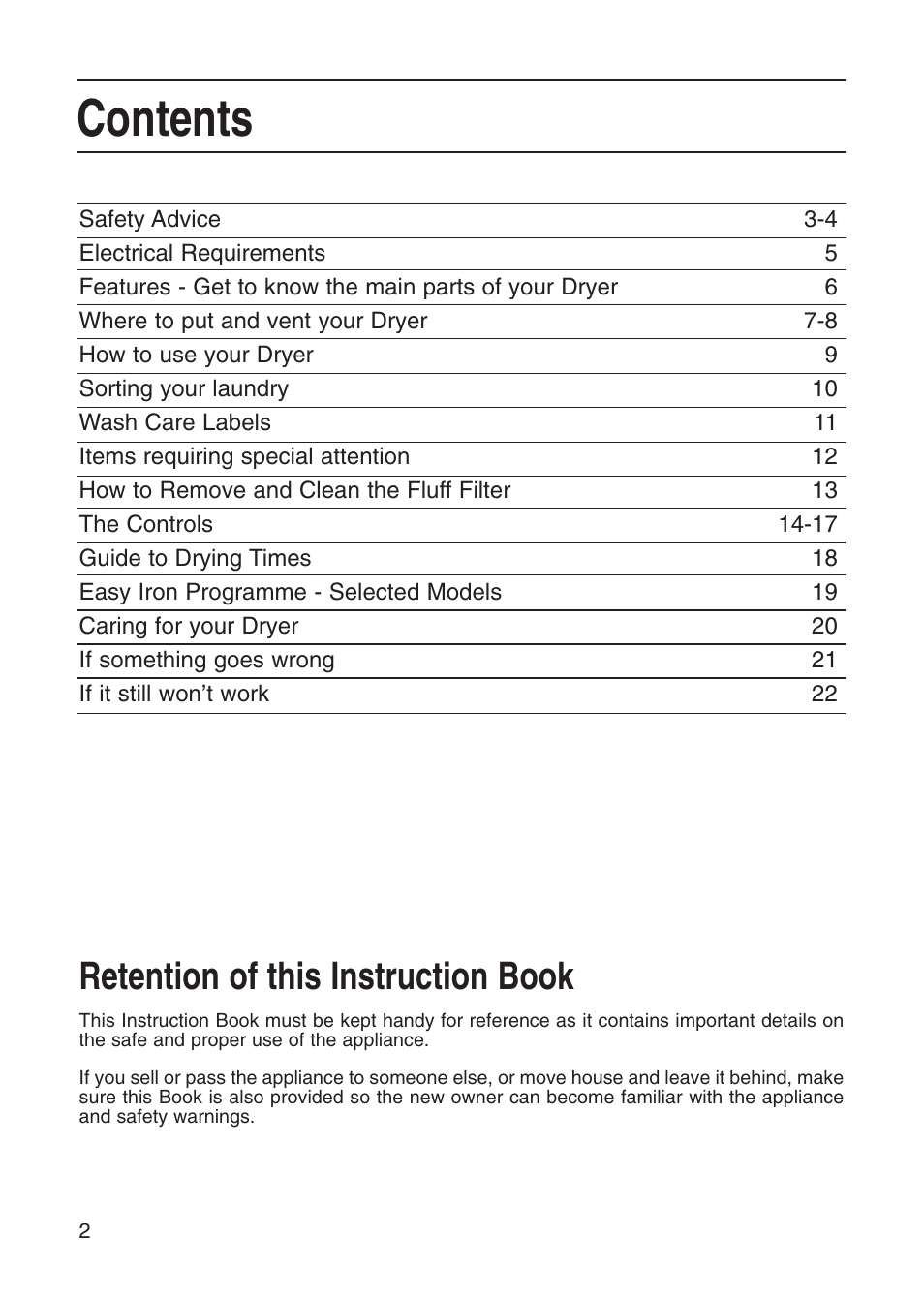 Hotpoint Tumble Dryer User Manual | Page 2 / 24