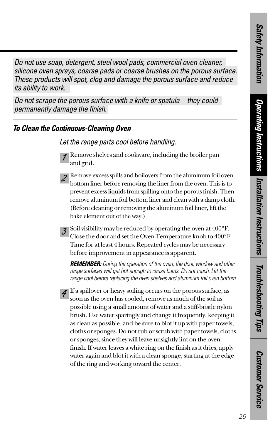 Hotpoint RB533 User Manual | Page 25 / 40