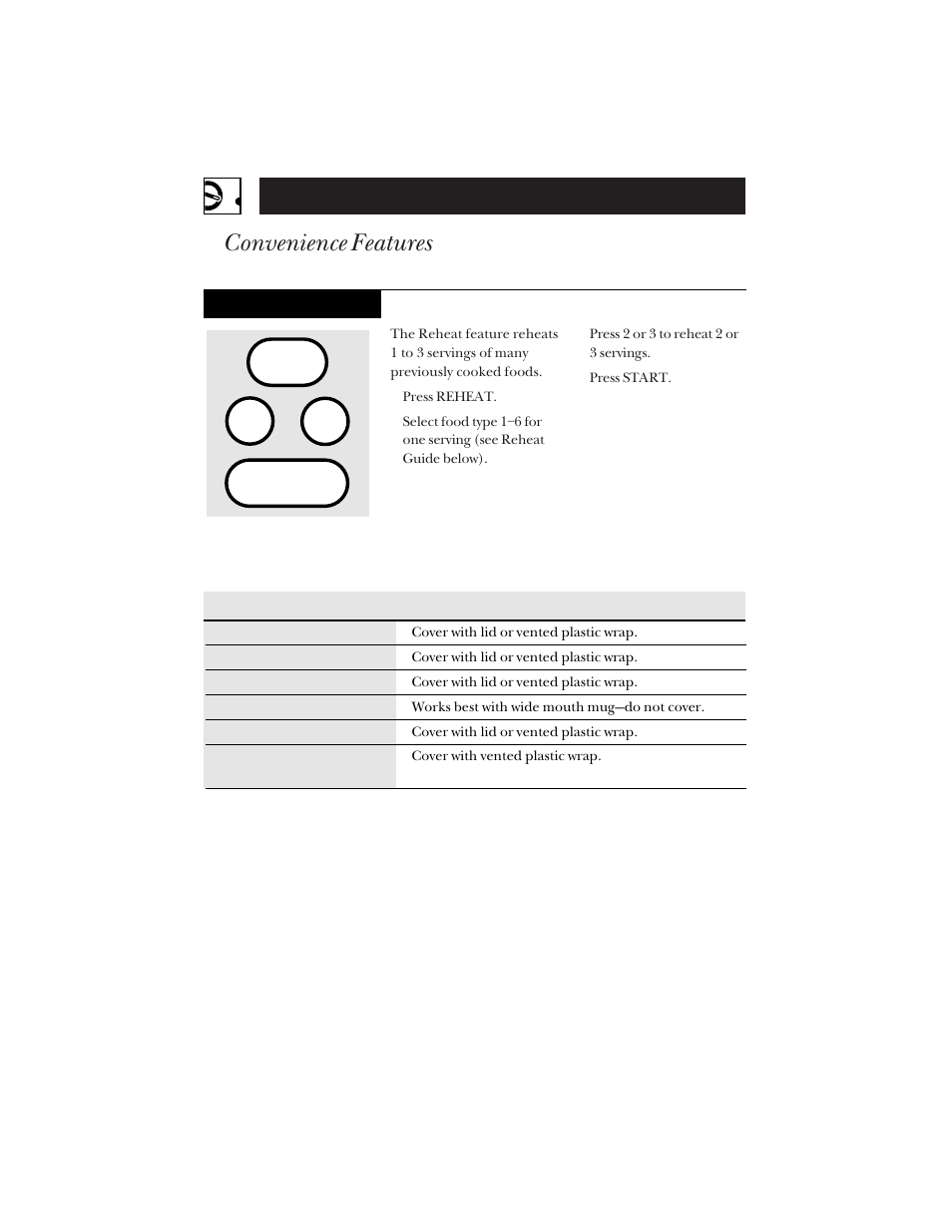 Operating instructions, Convenience features | Hotpoint RVM1425 User Manual | Page 22 / 40