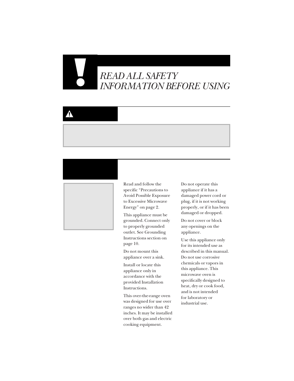 Read all safety information before using, Warning, Safety precautions | Important safety information | Hotpoint RVM1425 User Manual | Page 4 / 40