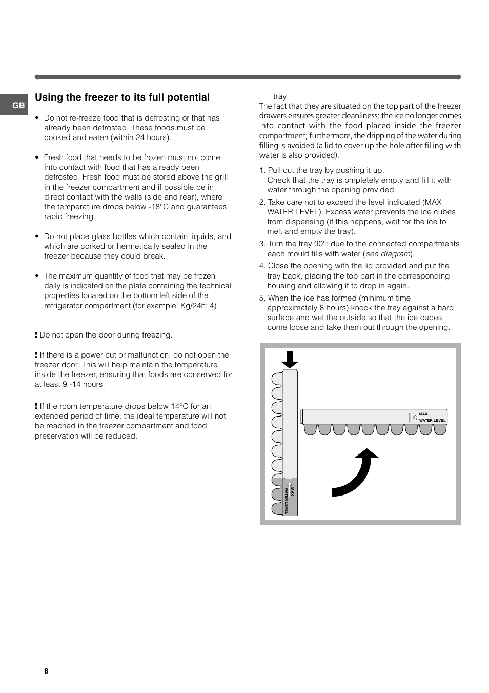 Using the freezer to its full potential | Hotpoint HM315NI User Manual | Page 8 / 16