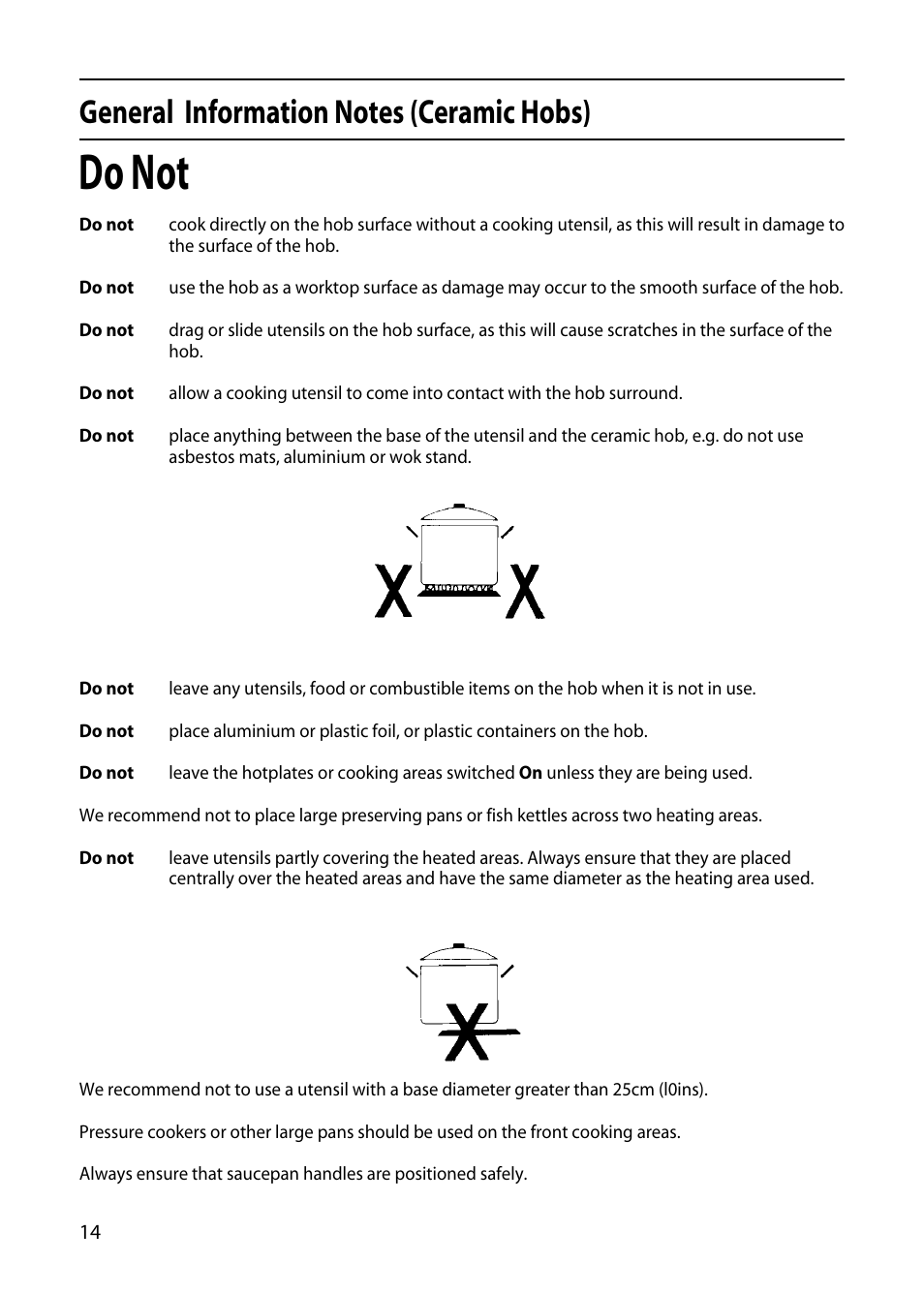 Do not | Hotpoint 5TCC User Manual | Page 14 / 32