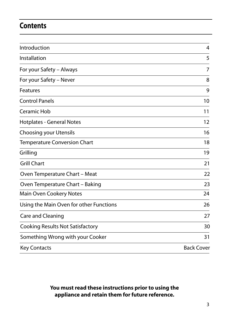 Hotpoint 5TCC User Manual | Page 3 / 32