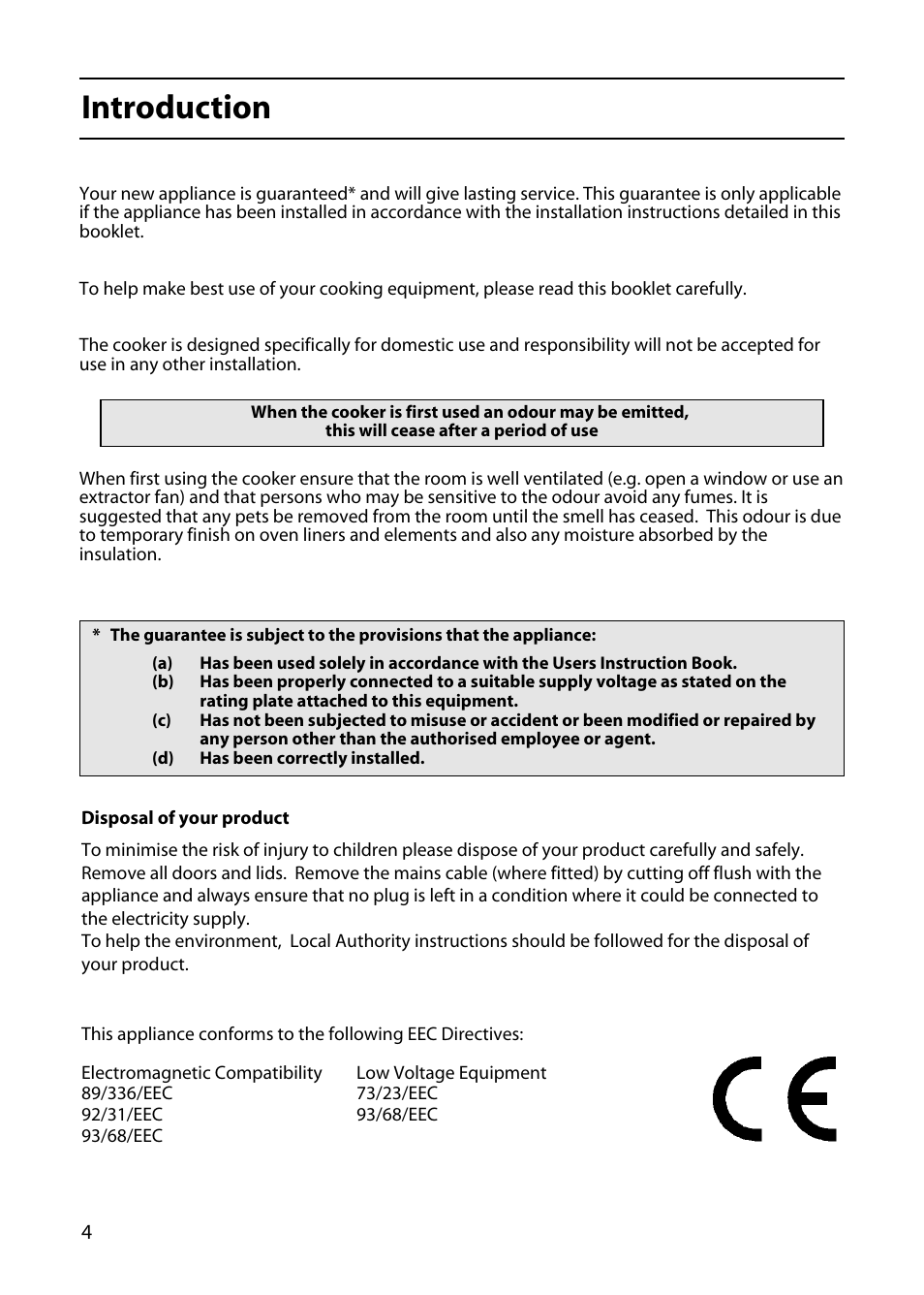 Introduction | Hotpoint 5TCC User Manual | Page 4 / 32