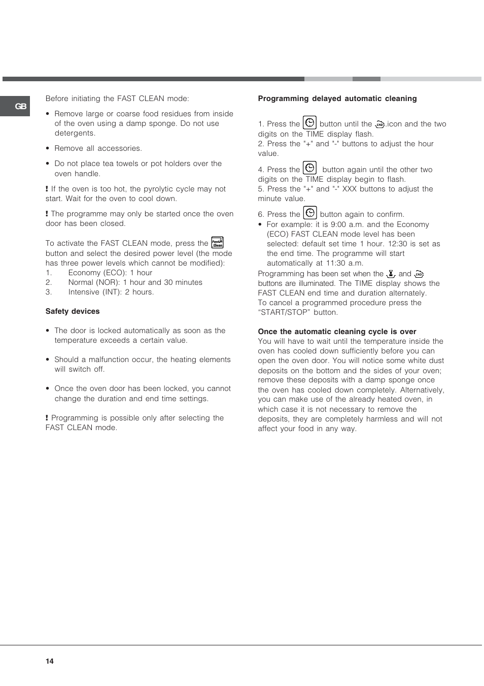 Hotpoint SE48101PGX User Manual | Page 14 / 20