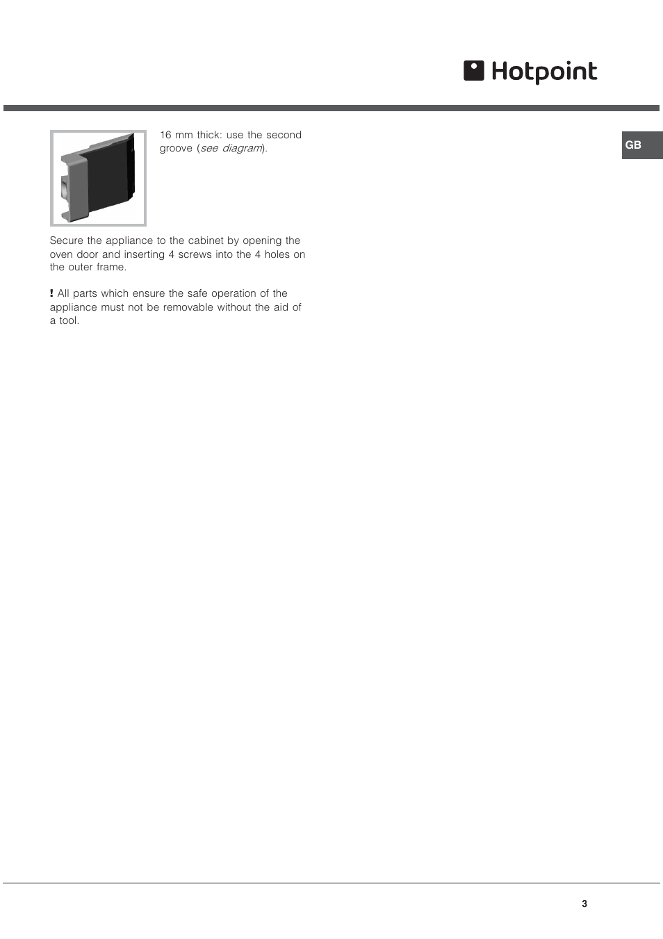Hotpoint SE48101PGX User Manual | Page 3 / 20
