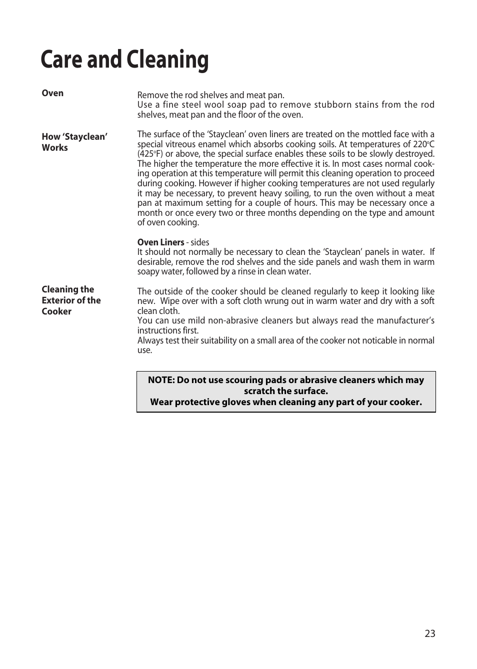 Care and cleaning | Hotpoint EW22 User Manual | Page 23 / 28